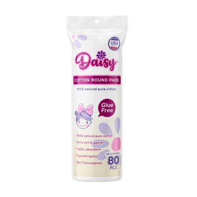 Daisy Cotton Round Pads Press Side 80pcs