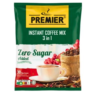 Premier Coffee Mix 3in1 Zero Sugar Added 360g