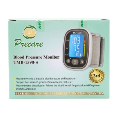 [OTP00118] Precare Wrist Type TMB1598-S Blood Pressure Monitor