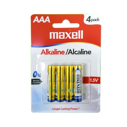[6140008] Maxell AAA Alkaline 4Pcs