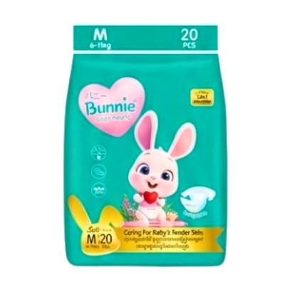 [01020022] Bunnie Baby Diaper M20 6-11Kg